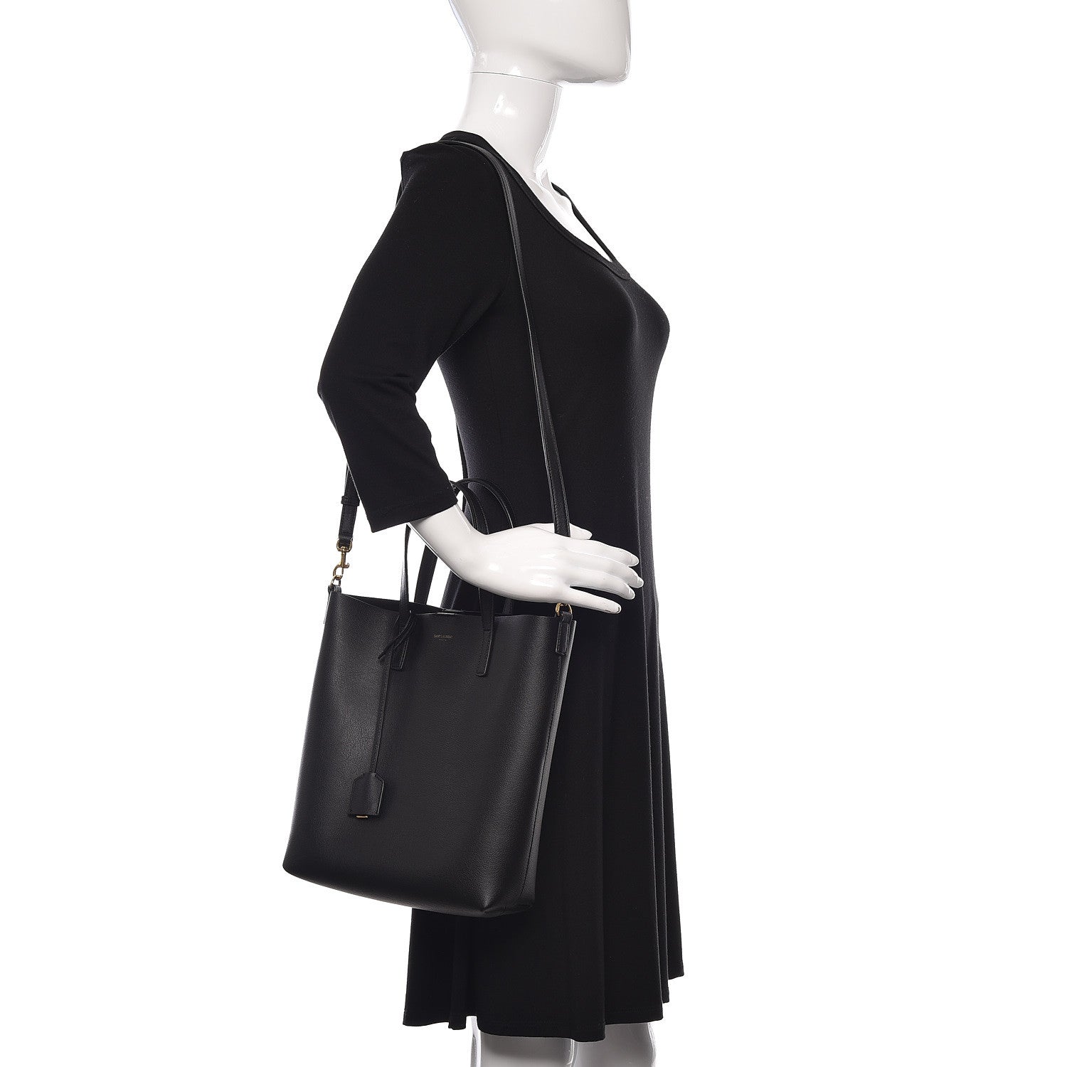 Saint Laurent Calfskin Toy Shopping Tote Black 2 of 9