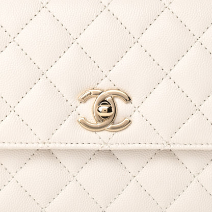 Chanel Caviar Quilted Mini Coco Handle Flap White 8 of 15