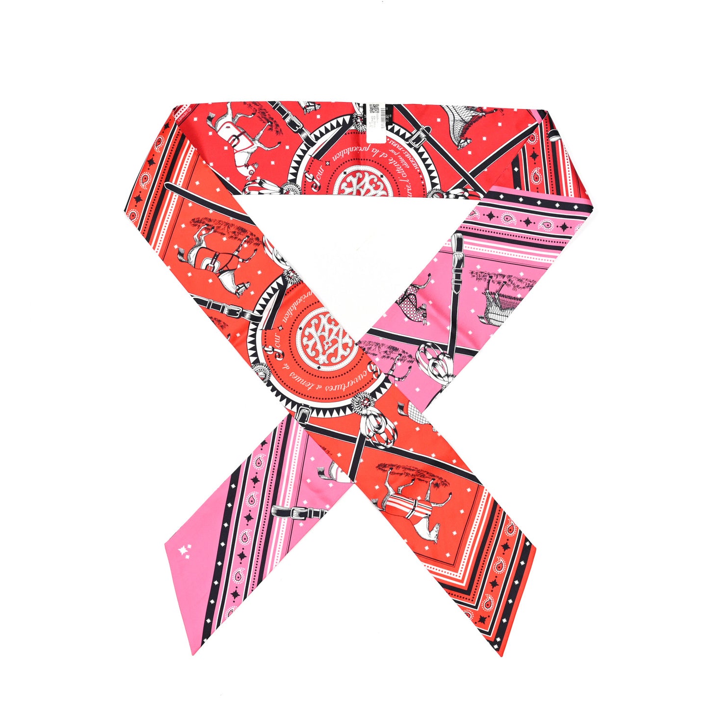 Silk Couvertures et Tenues de Jour Bandana Maxi Twilly Slim Rose Vif Rouge Vermillon