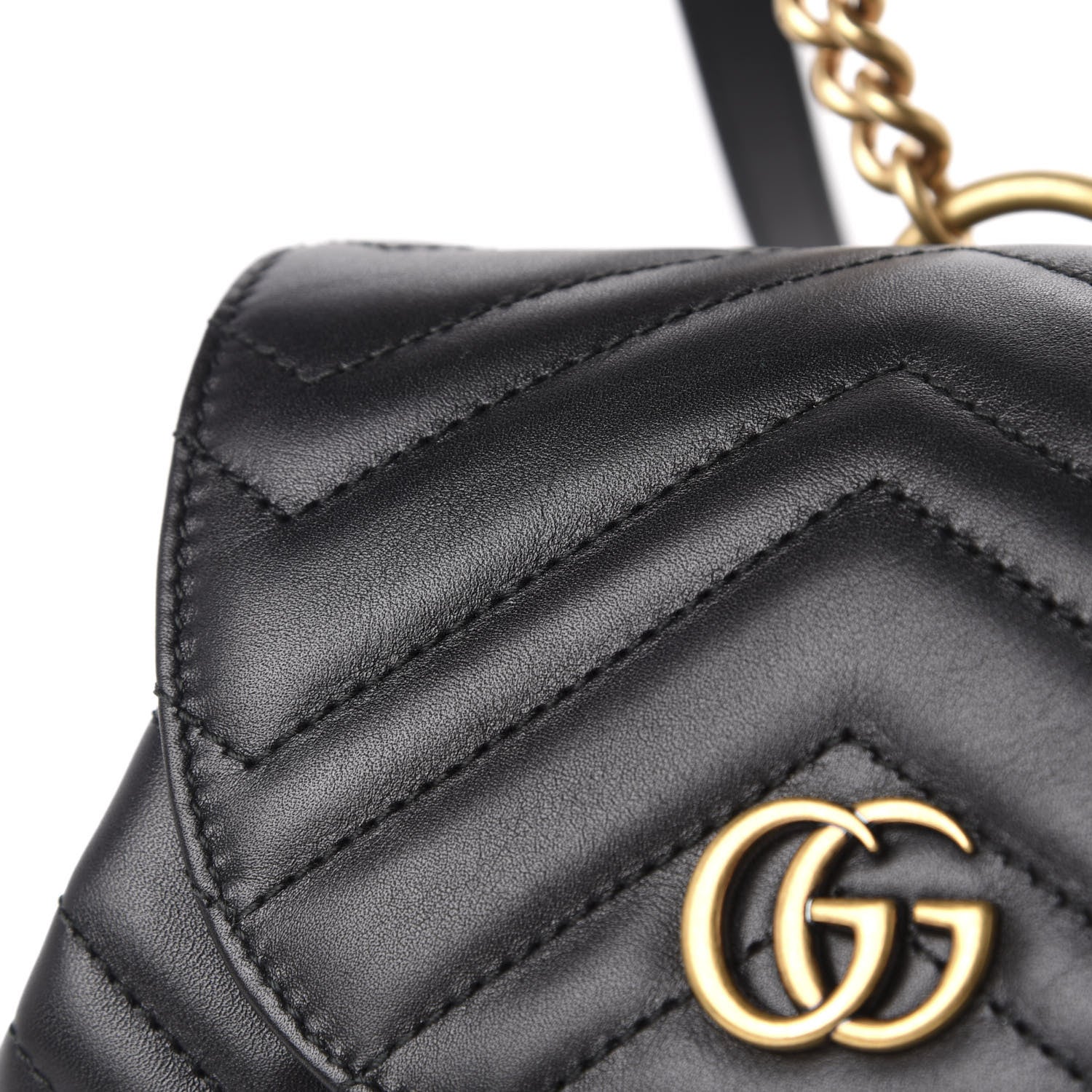 Gucci Calfskin Matelasse GG Marmont Flap Backpack Black 10 of 11