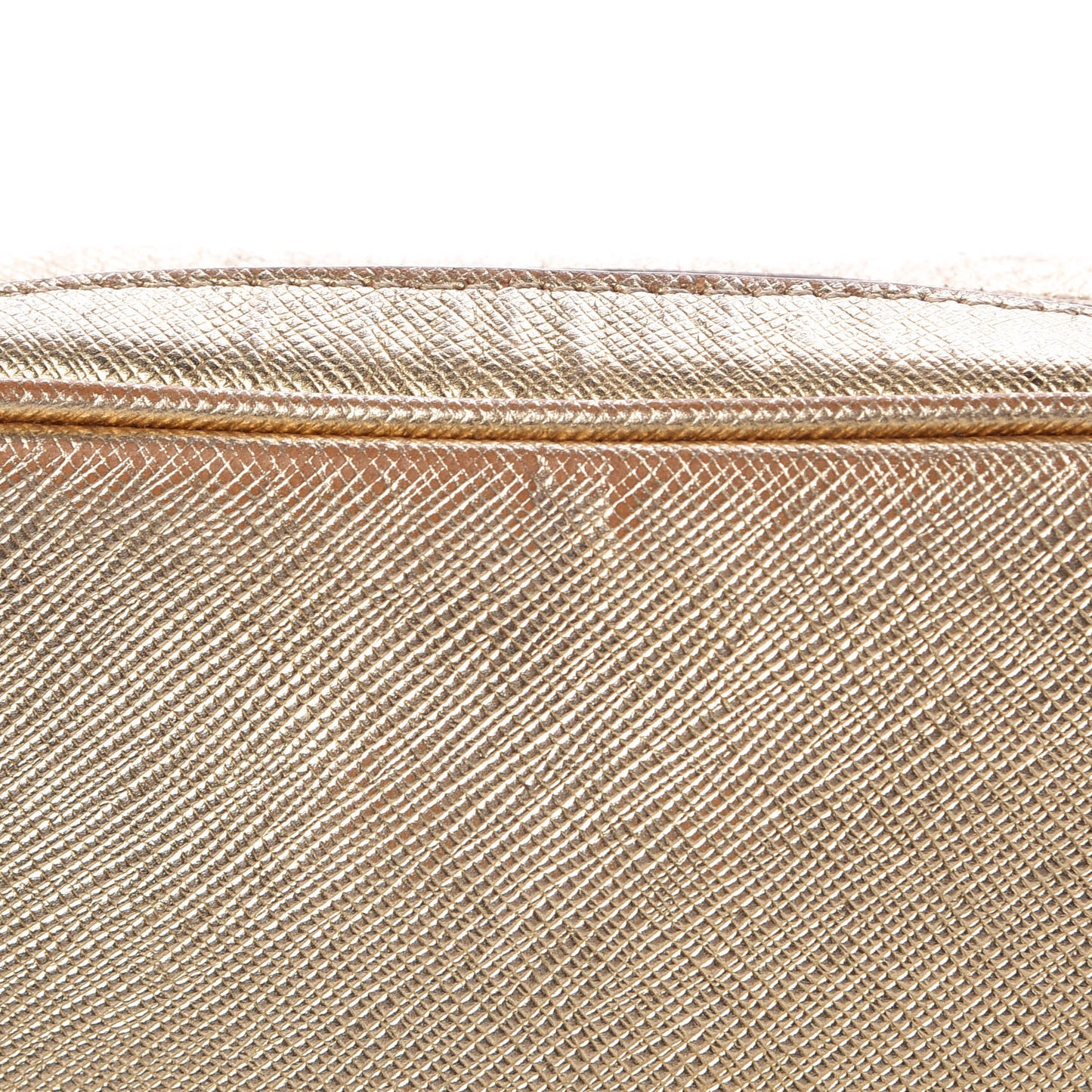 Metallic Saffiano Mini Camera Crossbody Platino