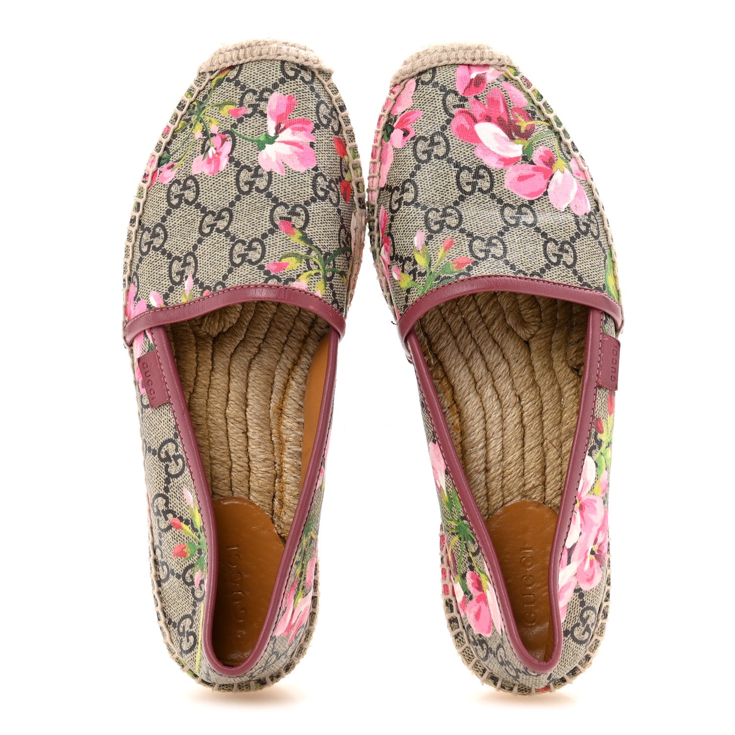 Gucci GG Supreme Monogram Blooms Espadrilles 37.5 Beige Multicolor Dry Rose 2 of 11