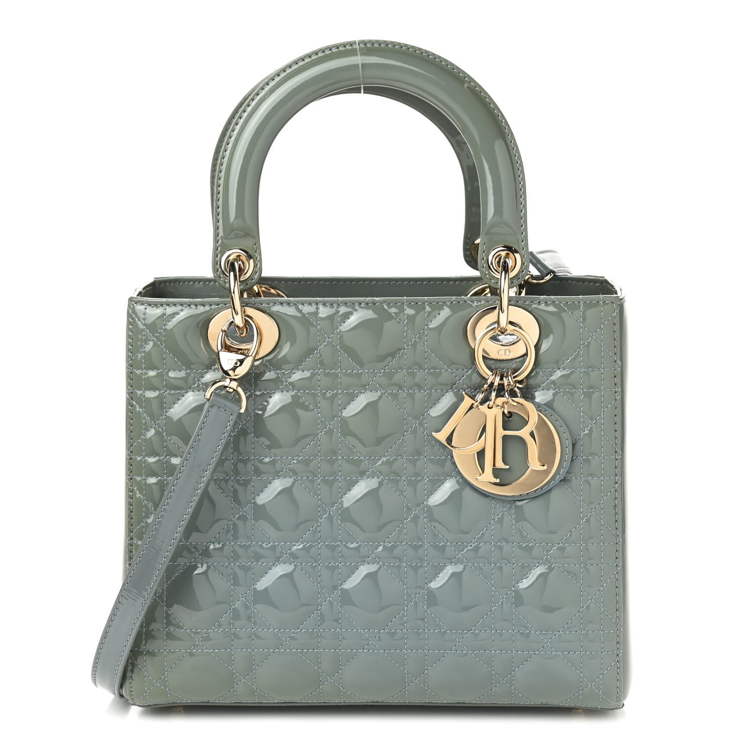 Christian Dior Patent Cannage Medium Lady Dior Blue Alcier 1 of 9