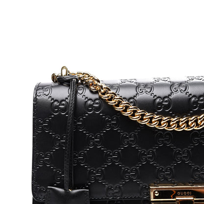 Gucci Guccissima Medium Padlock Shoulder Bag Black 11 of 11