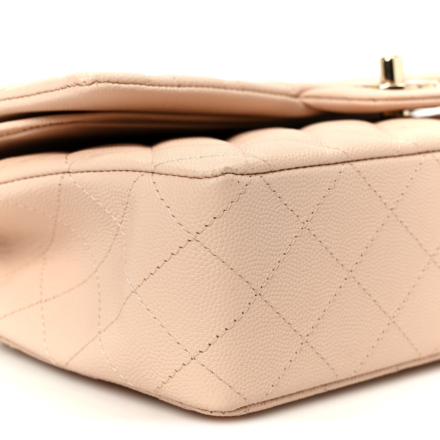 Chanel Caviar Quilted Medium Double Flap Light Beige 9 of 10