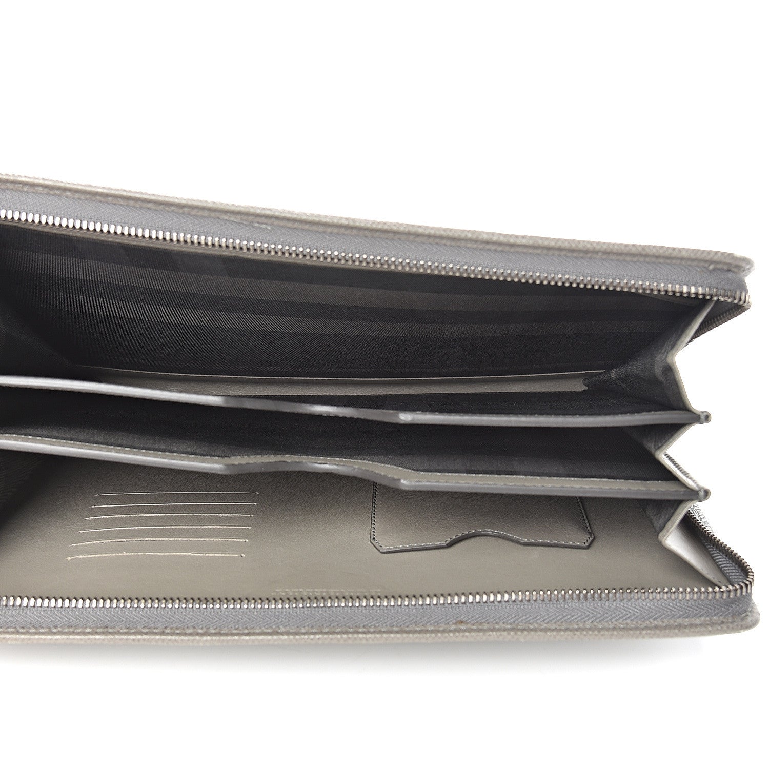 Burberry Grainy Calfskin Zip Around Organizer Grey 4 of 17