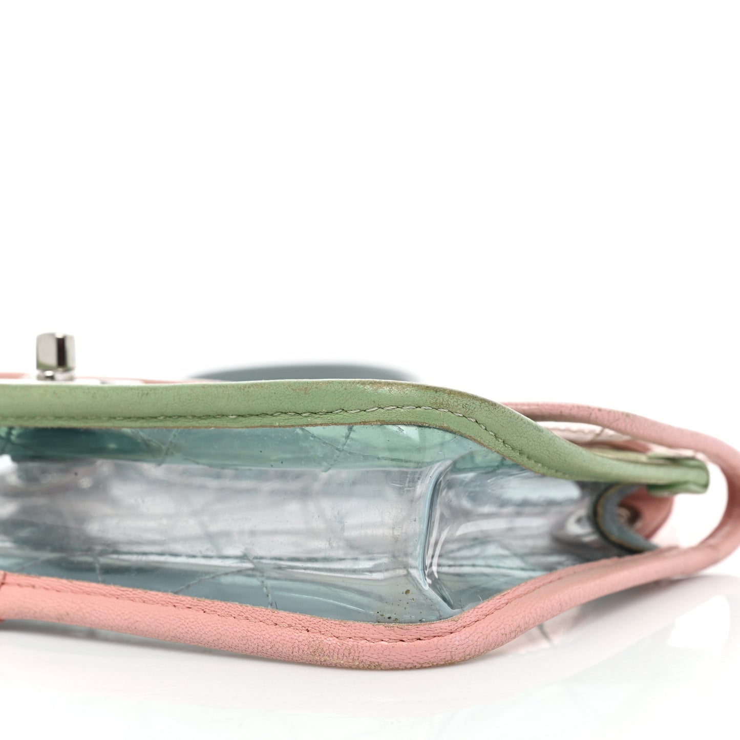 Lambskin PVC Quilted Mini Coco Splash Flap Blue Green