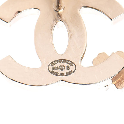 Chanel Enamel CC Clover Earrings Black Gold 4 of 5