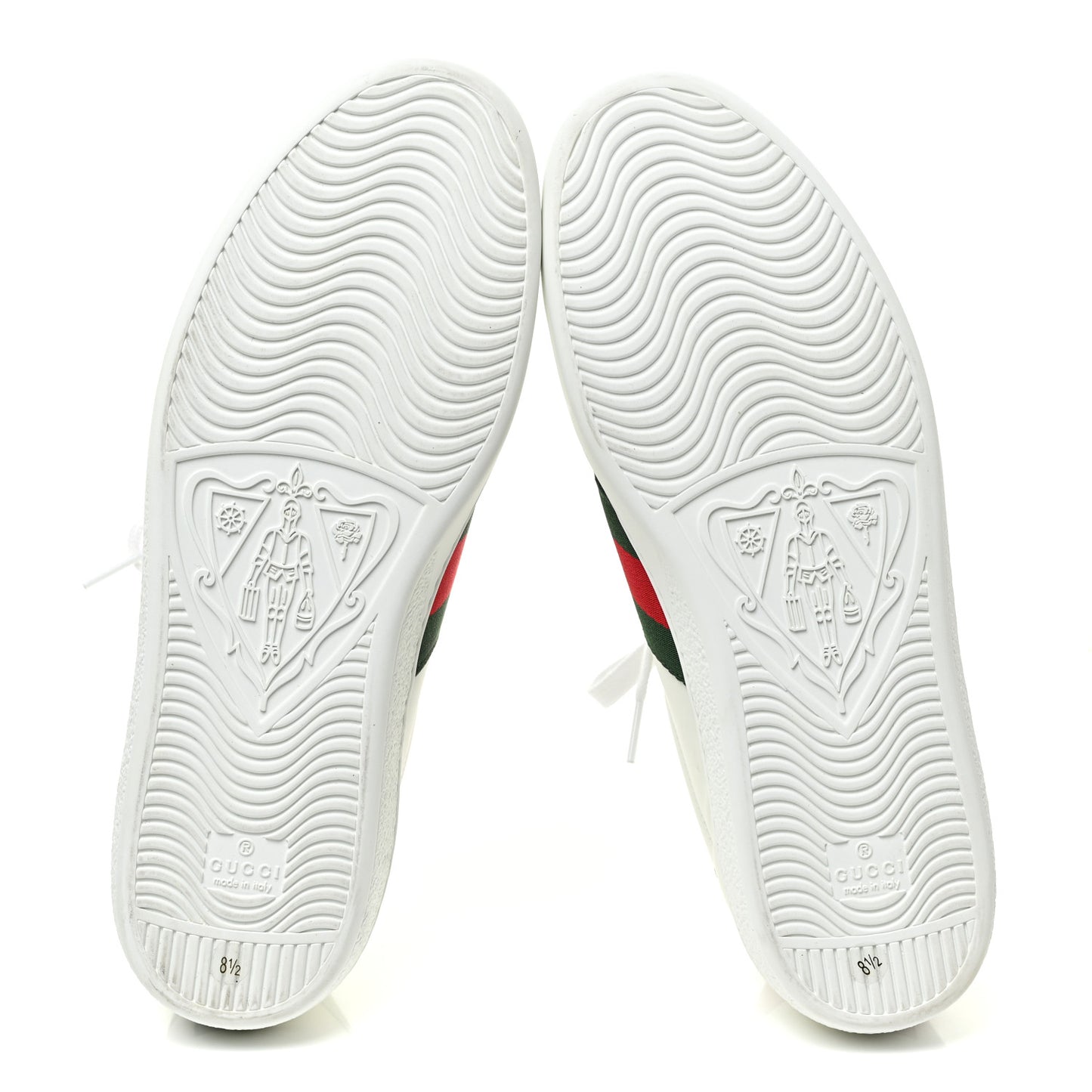 Calfskin Web Mens Gucci Band Ace Sneakers 8.5 White
