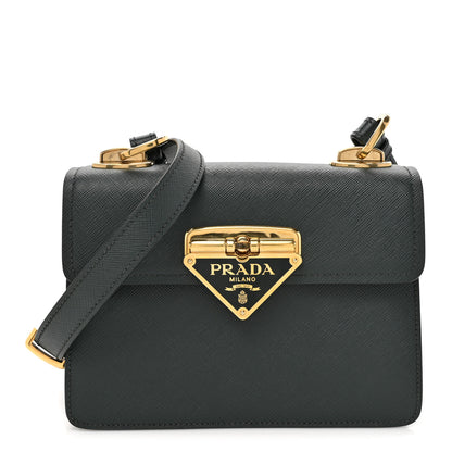 Prada Saffiano Symbole Flap Shoulder Bag Smeraldo 1 of 12
