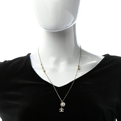 Chanel Pearl Crystal CC Necklace Gold 2 of 5