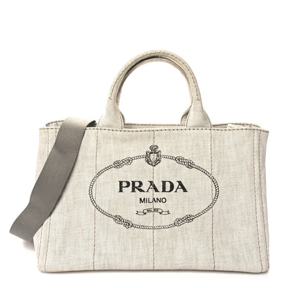 Prada Denim Logo Tote White 1 of 13