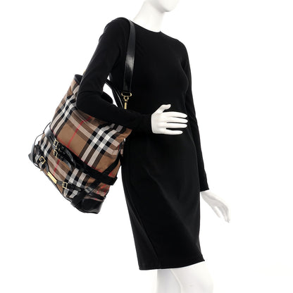 Burberry House Check Bridle Calfskin Medium Gosford Hobo Black 2 of 9