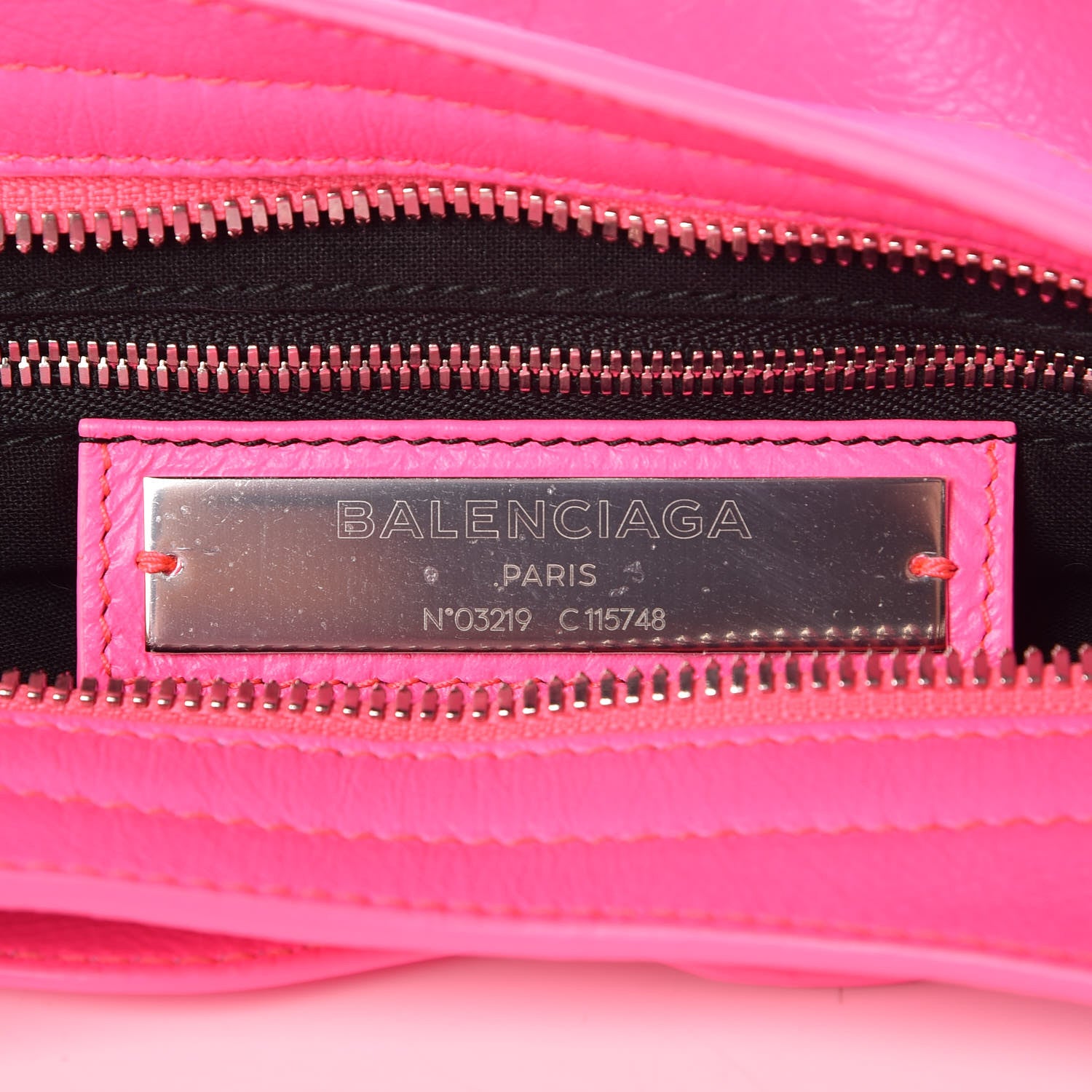 Balenciaga Agneau Classic Silver Hardware City Rose Fluo 9 of 11