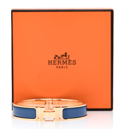 Hermes Enamel Narrow Clic Clac H Bracelet GM Bleu Biarritz 7 of 7