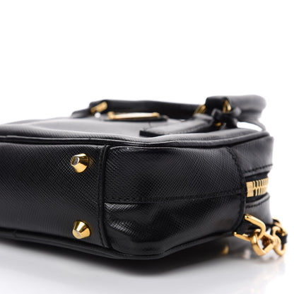 Prada Saffiano Lux Mini Top Handle Crossbody Bag Black 7 of 11