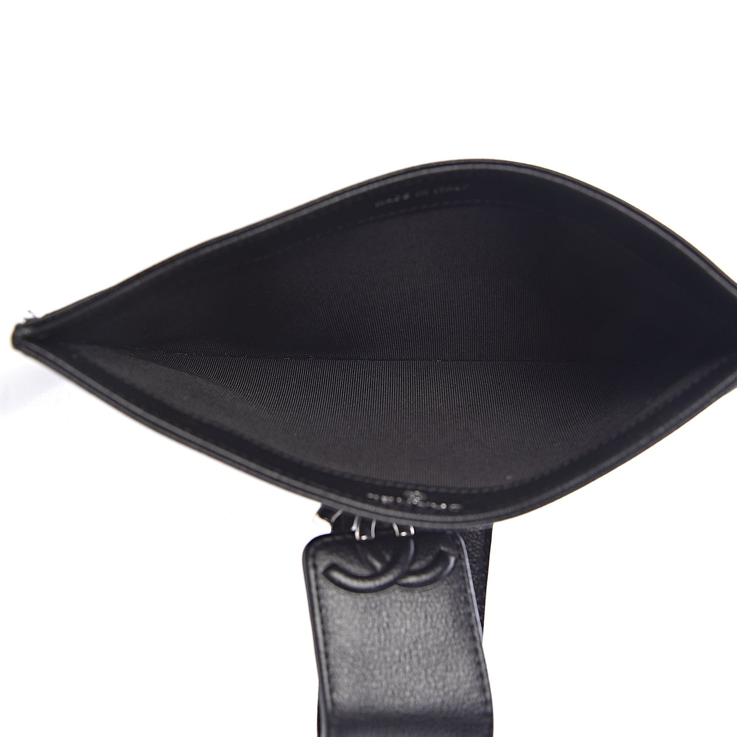 Caviar Quilted CC Box Strap Pouch Black