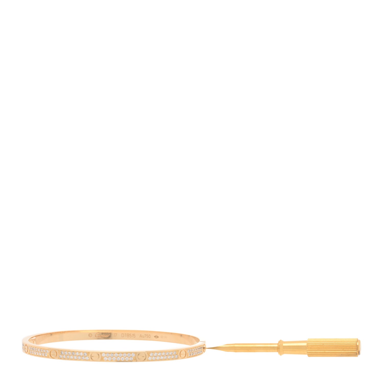 Cartier 18K Yellow Gold Diamond Small LOVE Paved Bracelet 17 4 of 5