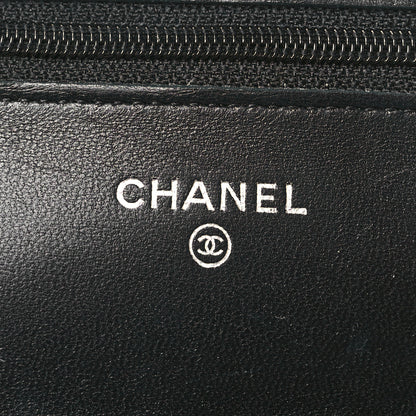 Chanel Lambskin Quilted Wallet On Chain WOC Black 6 of 12