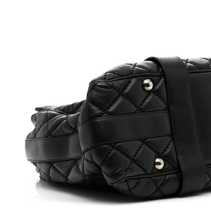 Chanel Lambskin Quilted Easy Carry Shopping Tote Black 13 of 17