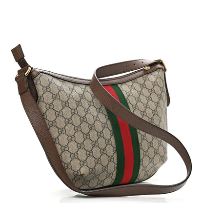 Gucci GG Supreme Monogram Web Small Ophidia Half Moon Hobo Brown 3 of 8