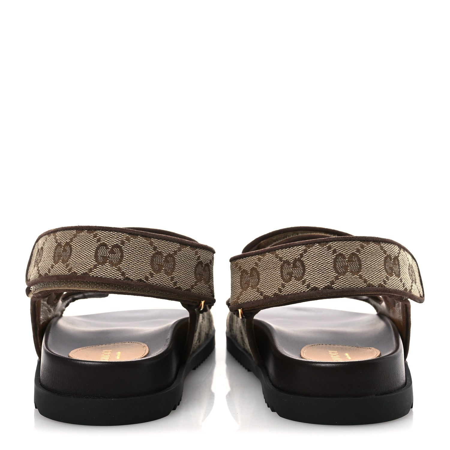 Gucci GG Monogram Lavaredo Eco Fabric Womens Slide Sandals With Straps 37 Beige Ebony Light Brown 6 of 11