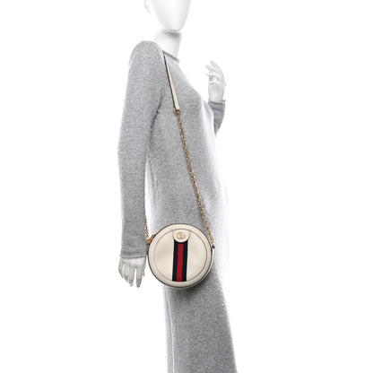 Gucci Textured Calfskin Web Mini Ophidia Round Shoulder Bag Mystic White 2 of 13