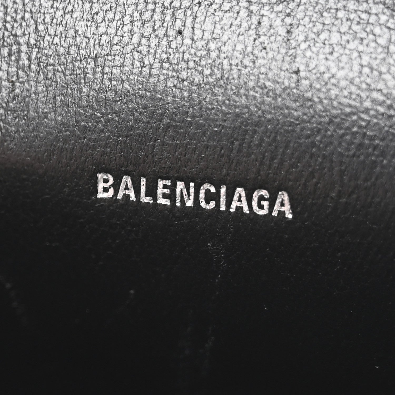 Balenciaga Metallic Calfskin Crocodile Embossed Hourglass Chain Cardholder Silver 6 of 10