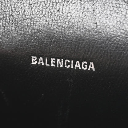 Balenciaga Metallic Calfskin Crocodile Embossed Hourglass Chain Cardholder Silver 6 of 10