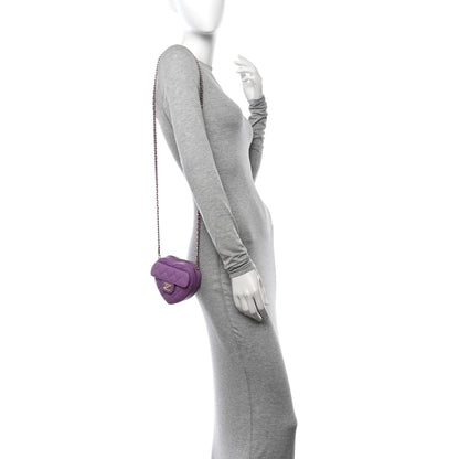 Chanel Lambskin Quilted CC In Love Heart Clutch With Chain Purple 2 of 11