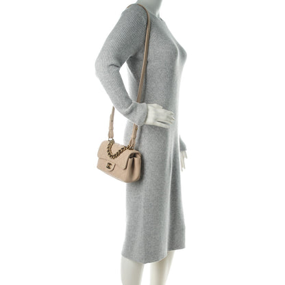Chanel Shiny Sheepskin Quilted Mini Trapezio Flap Beige 2 of 7