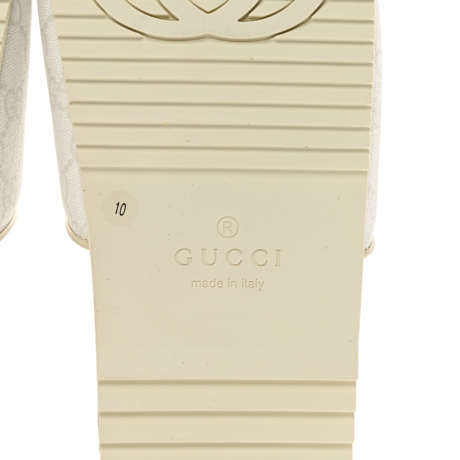 Gucci GG Supreme Monogram Demetra Mens Slide Sandals 10 White Mystic White 6 of 9
