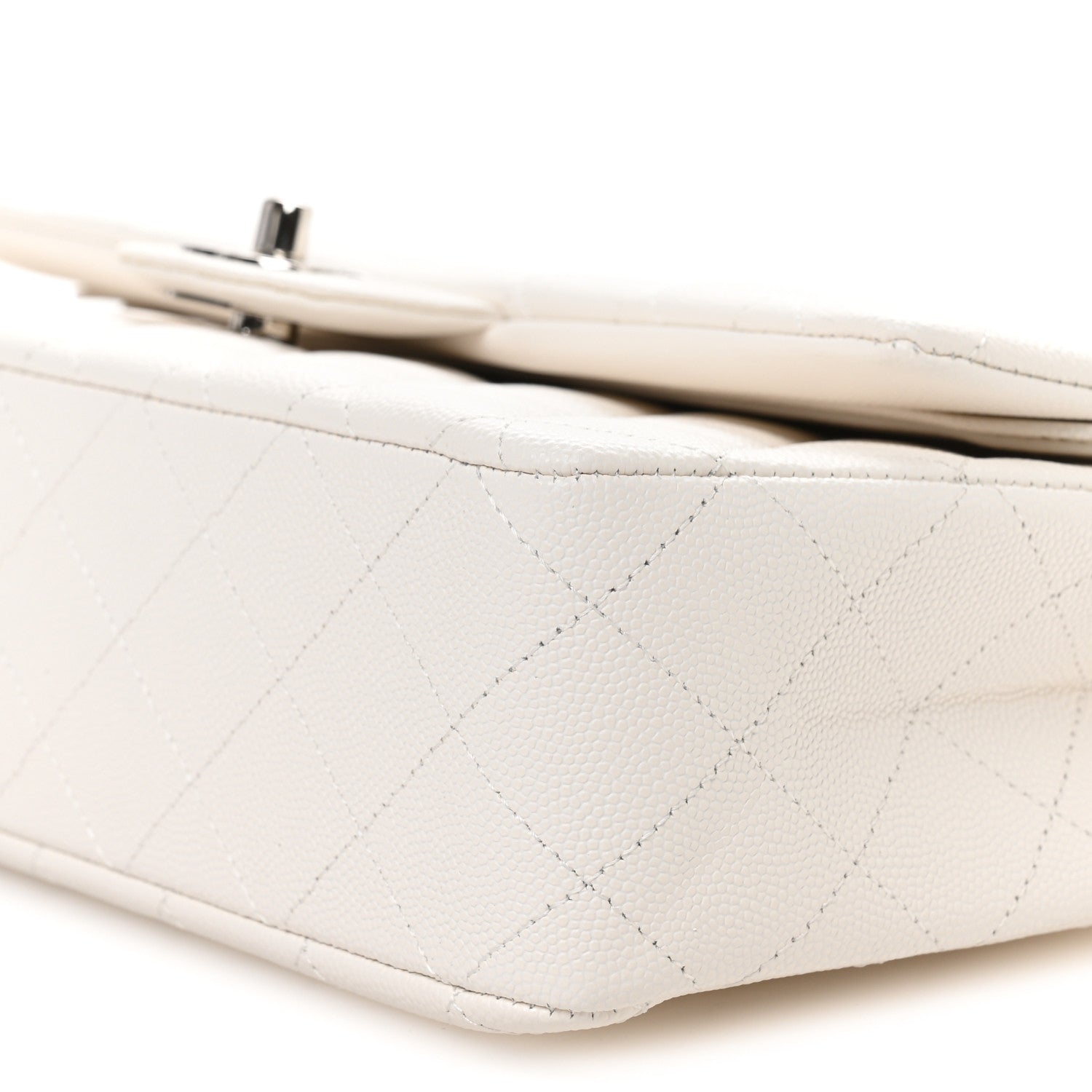 Chanel Caviar Quilted Medium Double Flap White 10 of 11