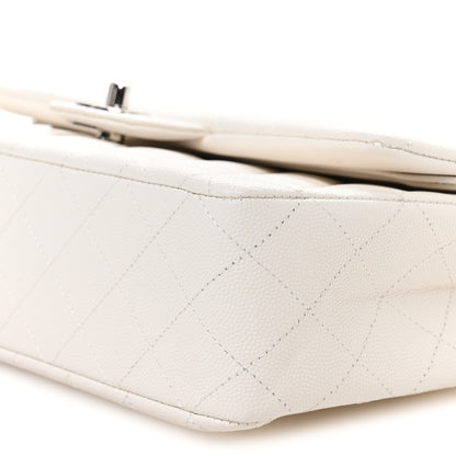 Chanel Caviar Quilted Medium Double Flap White 10 of 11