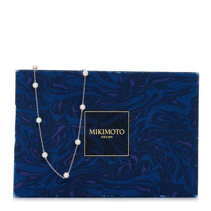 Mikimoto 18K White Gold Akoya Pearl 5.5-6mm Station Necklace 3 of 6