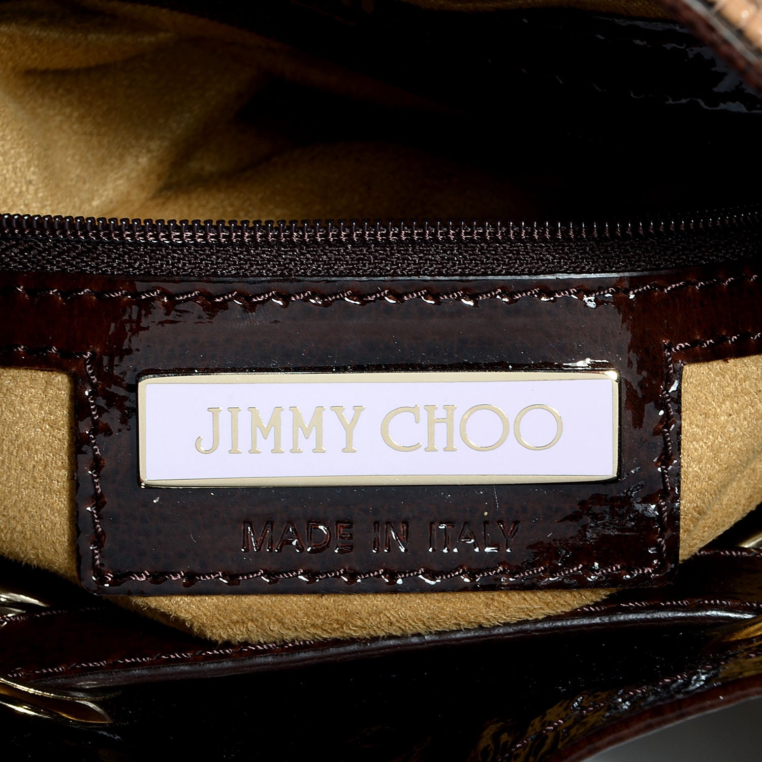Jimmy Choo Lizard Embossed Medium Riki Brown 6 of 7
