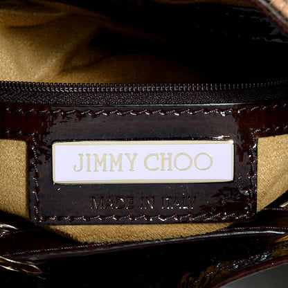 Jimmy Choo Lizard Embossed Medium Riki Brown 6 of 7