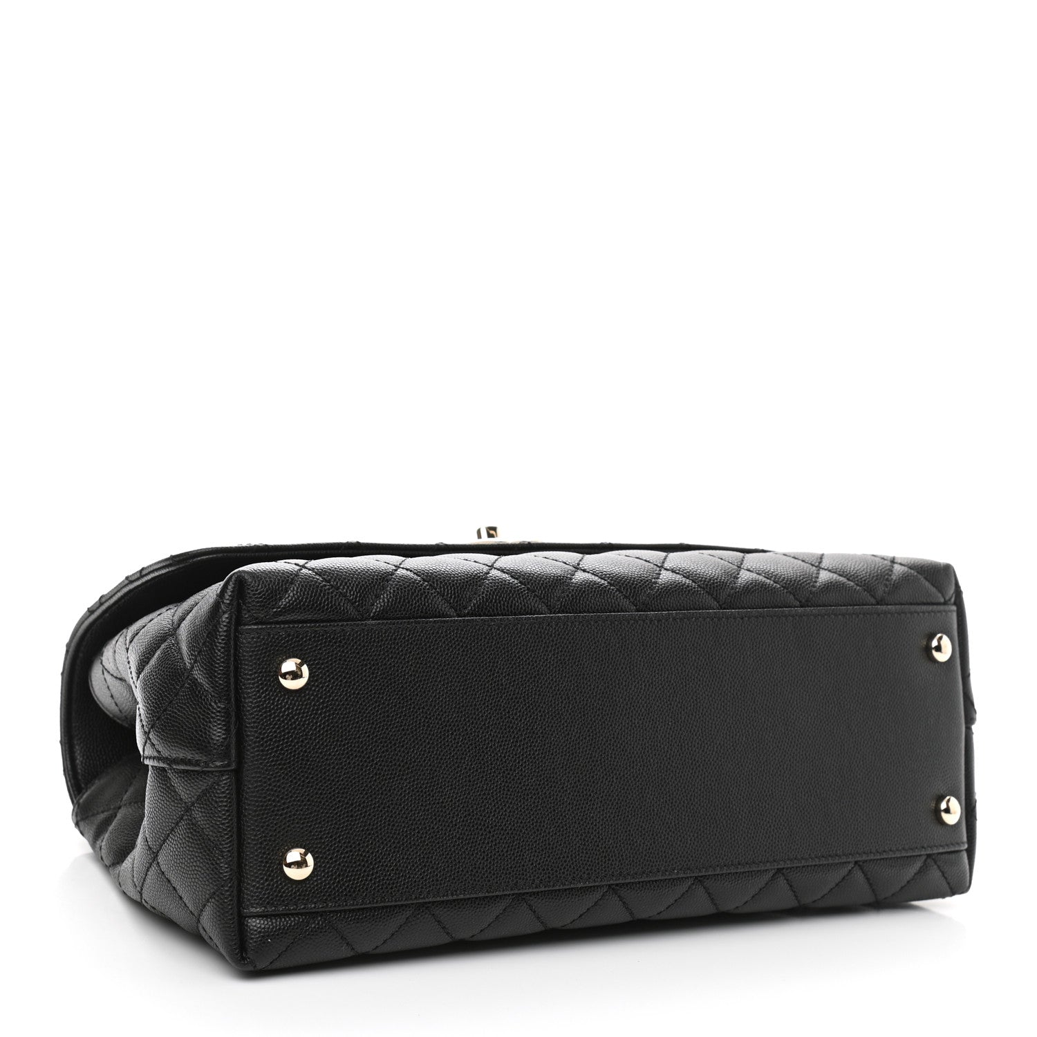 Chanel Caviar Lizard Embossed Quilted Small Coco Handle Flap Black 4 of 10