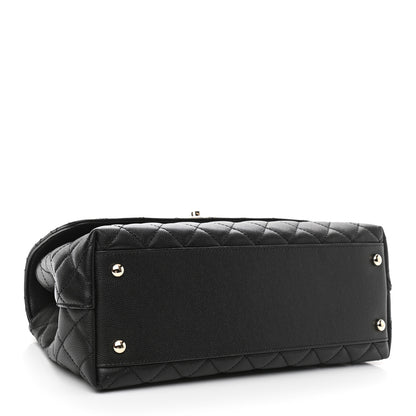Chanel Caviar Lizard Embossed Quilted Small Coco Handle Flap Black 4 of 10