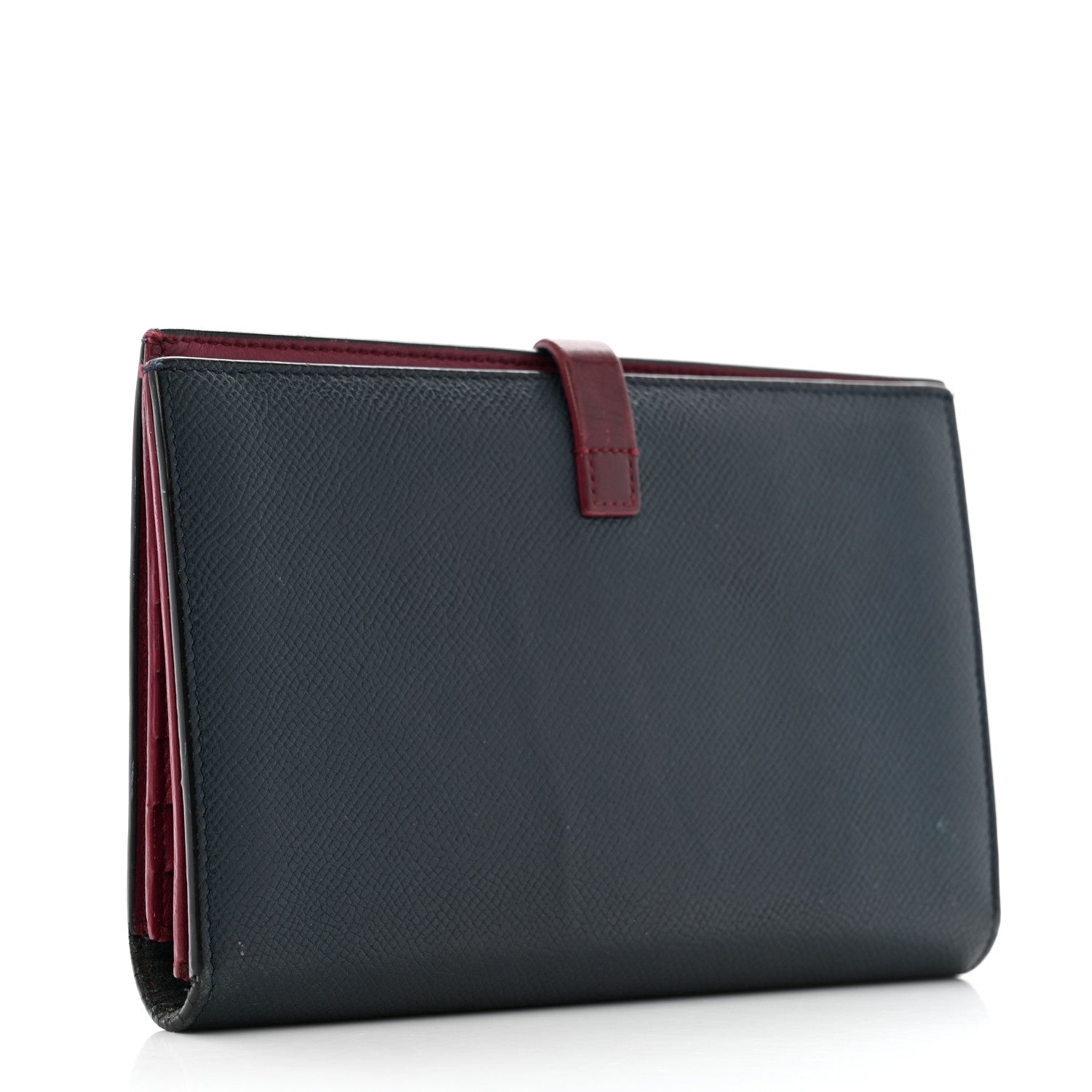 Celine Grained Shiny Calfskin Large Multifunction Strap Wallet Steel Blue 3 of 14