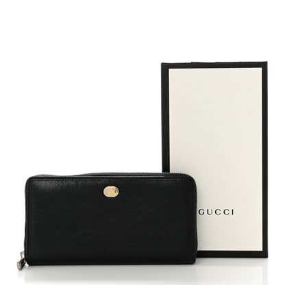 Gucci Vintage Calfskin Interlocking G Zip Wallet Black 12 of 12