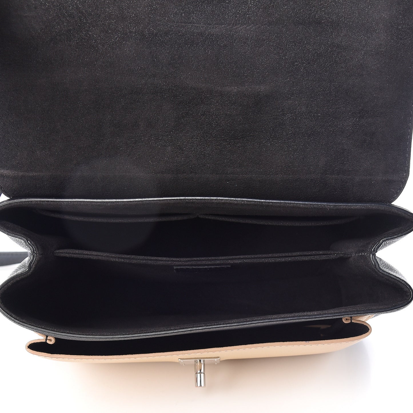 Soft Calfskin My Lockme Top Handle Vanille Black