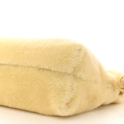 Loewe Shearling Flamenco Knot Clutch Cream 10 of 11