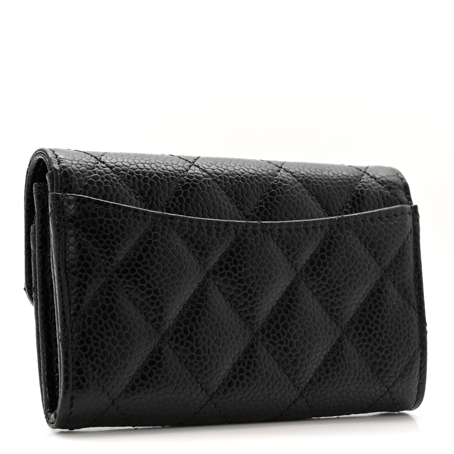 Chanel Caviar Quilted Flap Card Holder Wallet Black 3 of 8