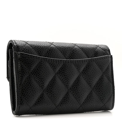 Chanel Caviar Quilted Flap Card Holder Wallet Black 3 of 8