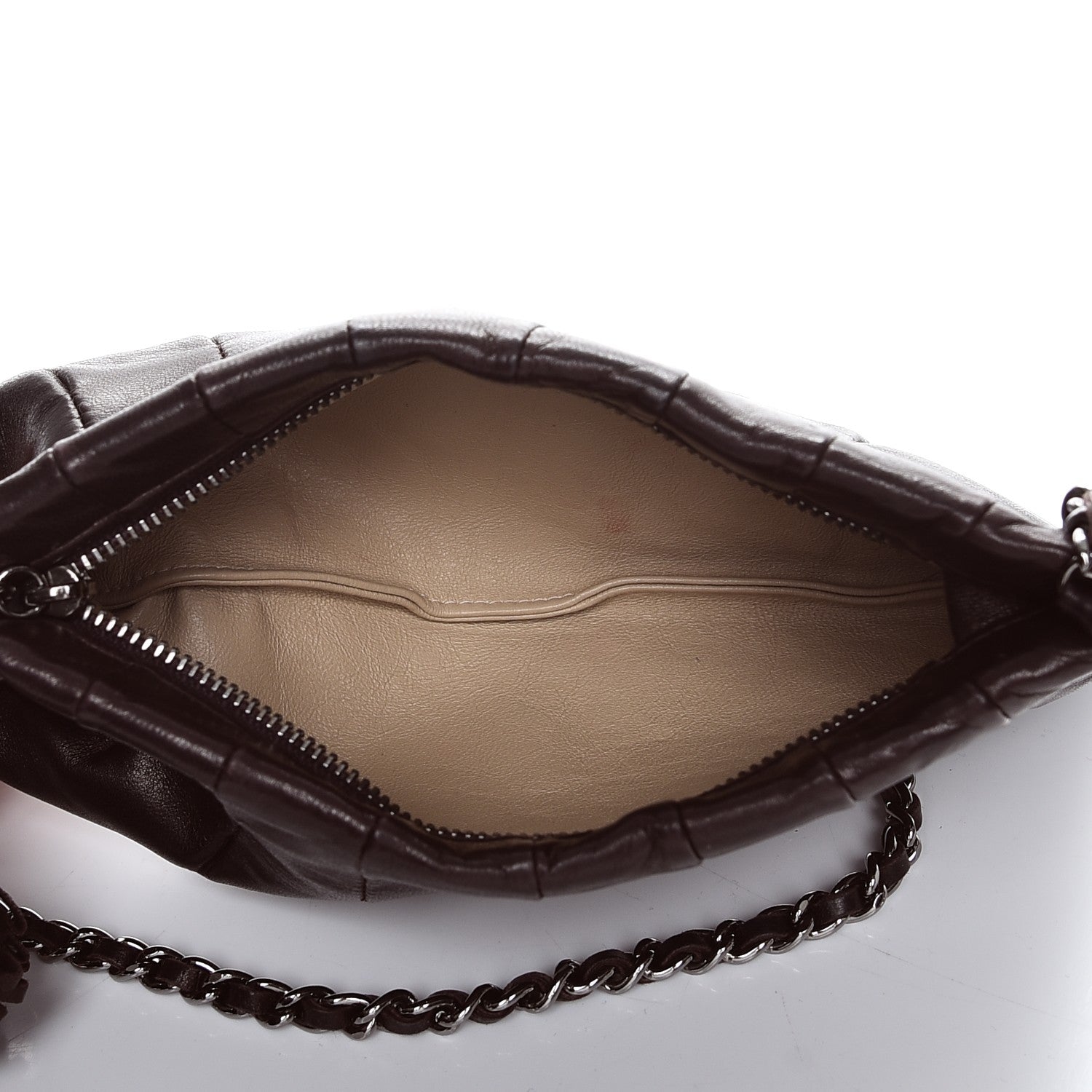 Chanel Lambskin Pleated Tassel Shoulder Bag Brown 5 of 7