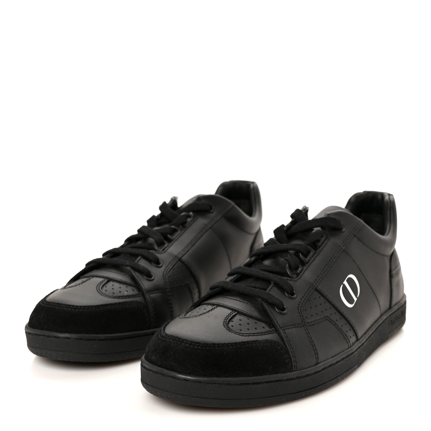 Calfskin Suede Logo Sneakers 39 Black