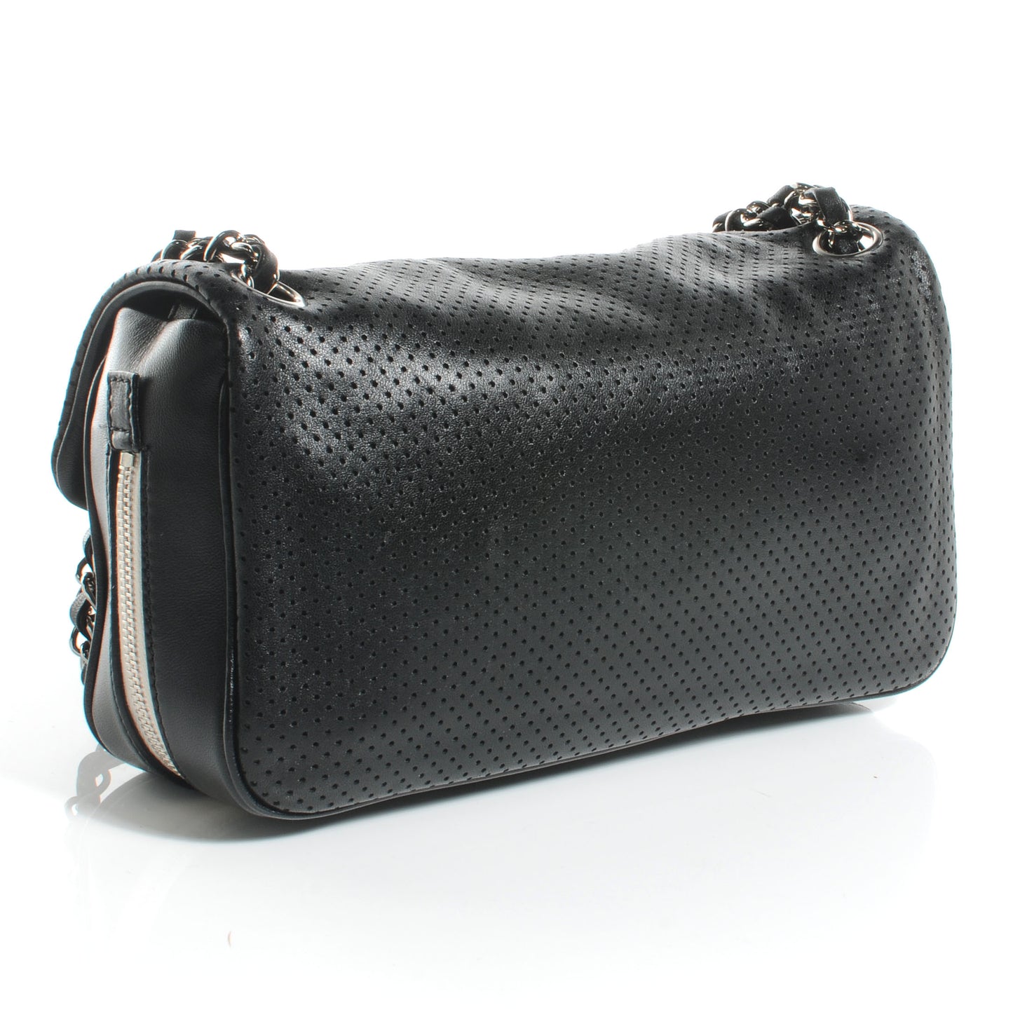 Lambskin Perforated Medium Baseball Spirit Flap Black