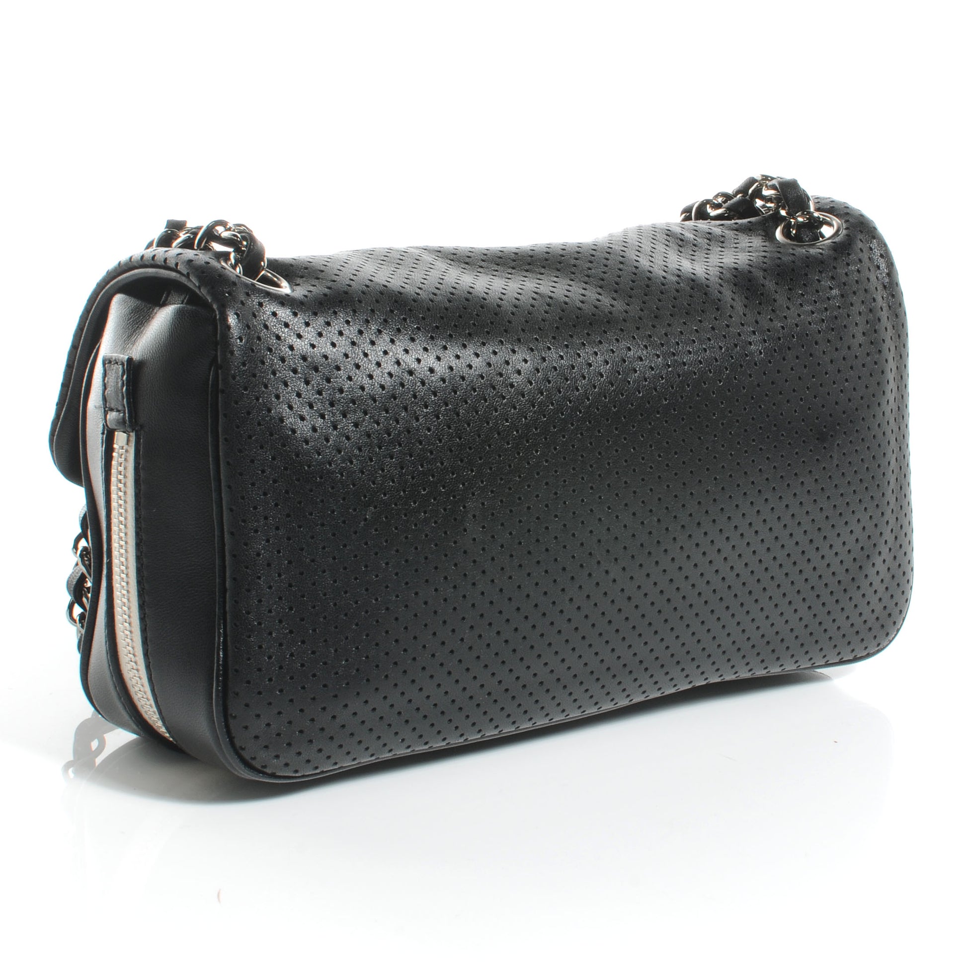 Chanel Lambskin Perforated Medium Baseball Spirit Flap Black 3 of 8