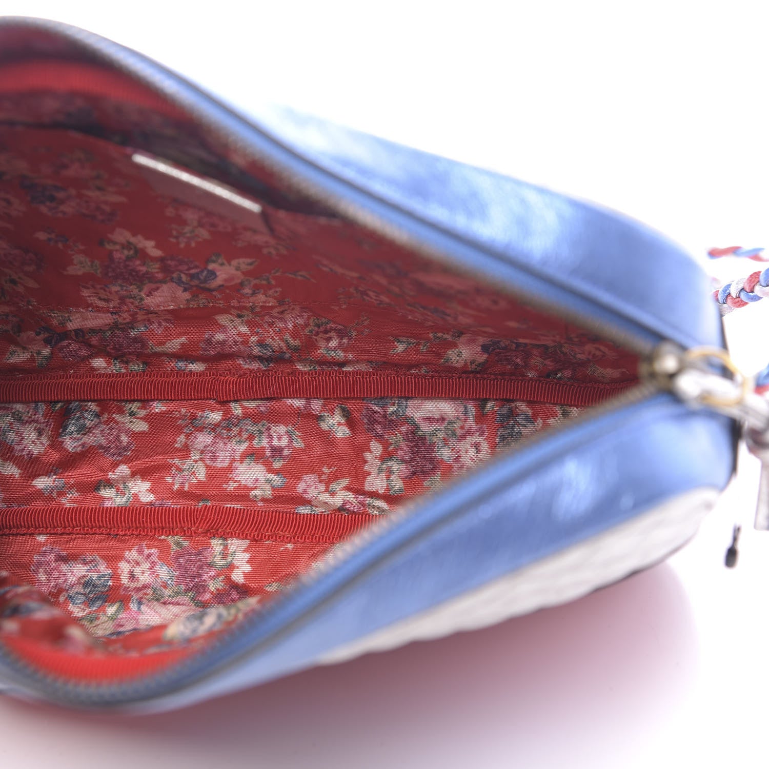 Gucci Laminated Nappa Trapuntata Small Zumi Shoulder Bag Rosso Marine Argento 5 of 10